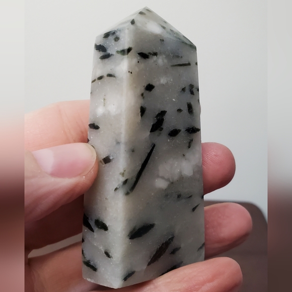 Green Tourmaline Crystal Tower in Quartz Matrix - Picture 9 of 11